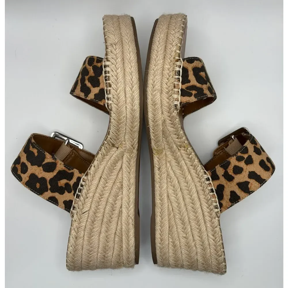 Franco Sarto Leopard Print Espadrille Platform Sandals